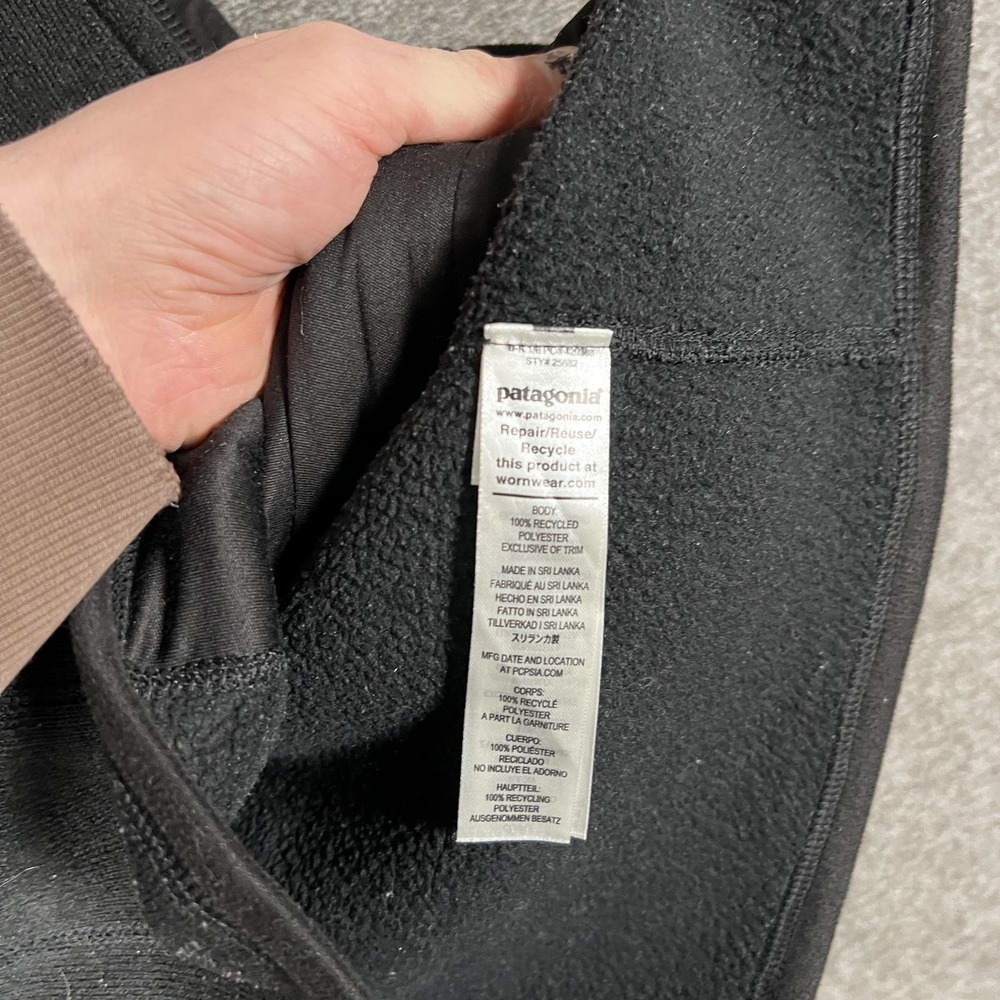 Patagonia Vest Mens Medium Black Better Sweater Fleece Full Zip NyquistAI Logo - Picture 6 of 9